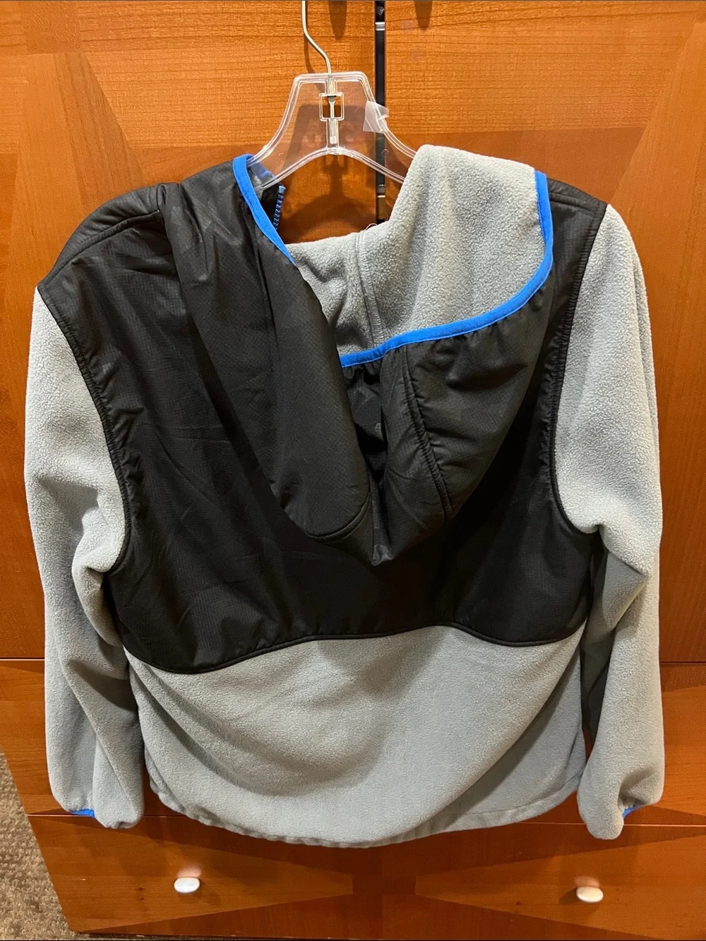 Free Country Gray & Black Fleece Zip Hoodie with Blue Trim